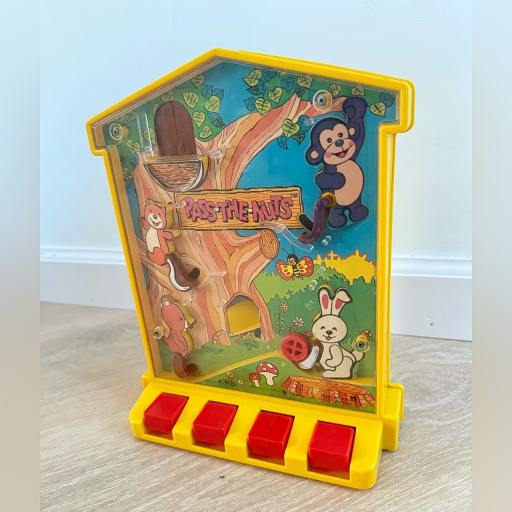 Vintage Pass the Nuts made in USA kids tabletop pinball toy game